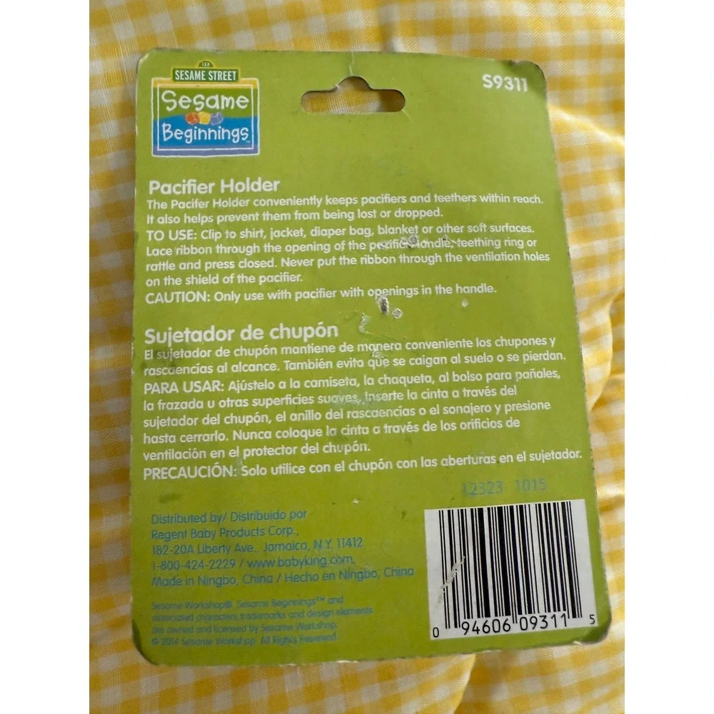 Sesame Beginnings Big Bird Pacifier Holder‎ Clip Teether Holder Toy NEW